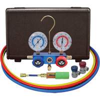 Automotive Manifold Gauge Set with Mini Dye Injector & Manual Couplers Cam Industrial