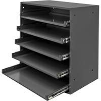 Compartment Box Cabinet, Steel, 5 Slots, 20-1/2" W x 12-1/2" D x 21" H, Grey Cam Industrial