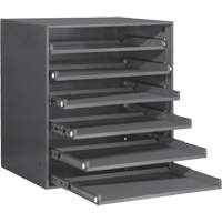 Compartment Box Cabinet, Steel, 6 Slots, 20-5/16" W x 15-15/16" D x 21-7/8" H, Grey Cam Industrial