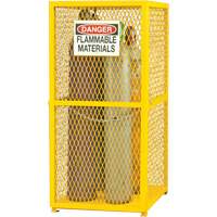 Gas Cylinder Storage Cabinet, 9 Cylinder Capacity, 30" W x 30" D x 71-3/4" H, Yellow Cam Industrial