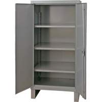 Extra Heavy-Duty Cabinet, Steel, 3 Shelves, 66" H x 36" W x 24" D, Grey Cam Industrial