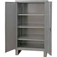 Extra Heavy-Duty Cabinet, Steel, 3 Shelves, 66" H x 48" W x 24" D, Grey Cam Industrial