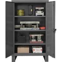 Extra Heavy-Duty Cabinet, Steel, 3 Shelves, 66" H x 60" W x 24" D, Grey Cam Industrial