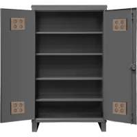 Heavy-Duty Outdoor Cabinet, Steel, 4 Shelves, 78" H x 48" W x 24" D, Grey Cam Industrial