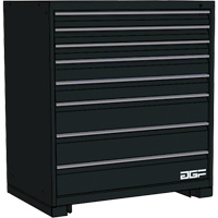 Modular Drawer Cabinet, 8 Drawers, 30" W x 28" D x 40" H, Black Cam Industrial
