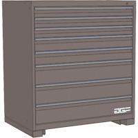 Modular Drawer Cabinet, 8 Drawers, 30" W x 28" D x 40" H, Grey Cam Industrial