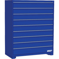 Modular Drawer Cabinet, 9 Drawers, 24" W x 24" D x 60" H, Blue Cam Industrial