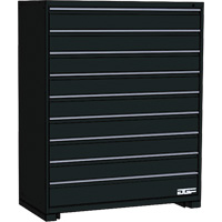 Modular Drawer Cabinet, 9 Drawers, 24" W x 24" D x 60" H, Black Cam Industrial
