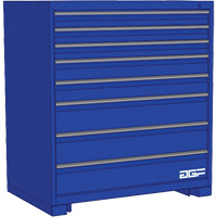 Modular Drawer Cabinet, 8 Drawers, 24" W x 24" D x 40" H, Blue Cam Industrial