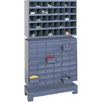 Modular Small Parts Storage Unit, Steel, 48 Drawers, 33-3/4" x 12-1/4" x 58-3/8", Grey Cam Industrial