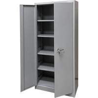 Armoire de rangement, Acier, 4 Tablettes, 66" h x 30" la x 15" P, Gris Cam Industrial