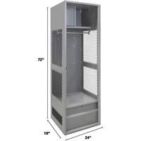 Gear Locker, Steel, 24" W x 18" D x 72" H, Grey Cam Industrial