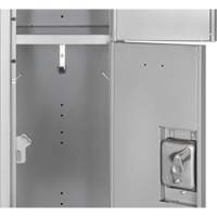 Lockers, 3 -tier, 12" x 18" x 86", Steel, Grey, Knocked Down Cam Industrial