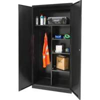 Combination Storage Cabinet, 36" W x 18" D x 72" H, Black Cam Industrial