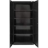 Hi-Boy Storage Cabinet, Steel, 4 Shelves, 72" H x 36" W x 18" D, Black Cam Industrial