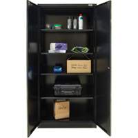 Hi-Boy Storage Cabinet, Steel, 4 Shelves, 72" H x 36" W x 18" D, Black Cam Industrial