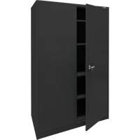 Storage Cabinet, Steel, 4 Shelves, 78" H x 48" W x 24" D, Black Cam Industrial