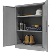 Armoire de rangement &agrave; hauteur de comptoir, Acier, 2 Tablettes, 42" h x 48" la x 24" P, Gris Cam Industrial