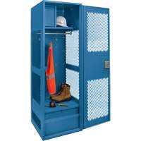 Casier pour &eacute;quipement avec porte, Acier, 24" la x 18" p x 72" h, Bleu fonc&eacute; Cam Industrial