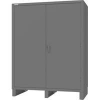 Cabinet with Recessed Doors, Steel, 4 Shelves, 78" H x 60" W x 30" D, Grey Cam Industrial