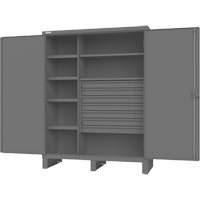 Wardrobe Cabinet with Standard Recessed Doors, Steel, 60" W x 24" D x 78" H, Grey Cam Industrial