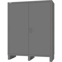 Wardrobe Cabinet with Standard Recessed Doors, Steel, 60" W x 24" D x 78" H, Grey Cam Industrial