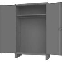 Cabinet with Hanging Bar & Standard Recessed Doors, Steel, 78" H x 48" W x 24" D, Grey Cam Industrial