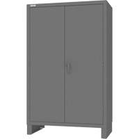 Cabinet with Hanging Bar & Standard Recessed Doors, Steel, 78" H x 48" W x 24" D, Grey Cam Industrial