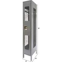 Vented Lockers, 12" x 18" x 78", Steel, Grey, Knocked Down, Perforated Cam Industrial