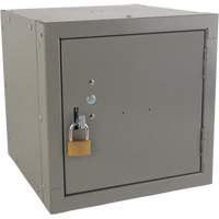 Casier cubique empilable, 12" x 12" x 12", Acier, Gris, D&eacute;mont&eacute; Cam Industrial