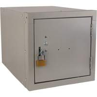 Casier cubique empilable, 12" x 18" x 12", Acier, Gris, D&eacute;mont&eacute; Cam Industrial