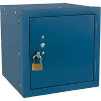 Casier cubique empilable, 12" x 12" x 12", Acier, Bleu, D&eacute;mont&eacute; Cam Industrial