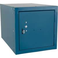 Casier cubique empilable, 12" x 18" x 12", Acier, Bleu, D&eacute;mont&eacute; Cam Industrial