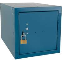 Casier cubique empilable, 12" x 18" x 12", Acier, Bleu, D&eacute;mont&eacute; Cam Industrial