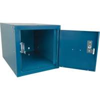 Casier cubique empilable, 12" x 18" x 12", Acier, Bleu, D&eacute;mont&eacute; Cam Industrial