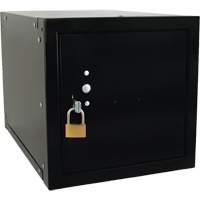 Casier cubique empilable, 12" x 18" x 12", Acier, Noir, D&eacute;mont&eacute; Cam Industrial