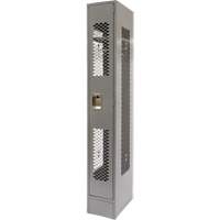 Vented Lockers, 12" x 18" x 78", Steel, Grey, Knocked Down, Perforated Cam Industrial