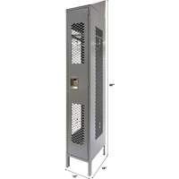 Vented Lockers, 12" x 18" x 88", Steel, Grey, Knocked Down, Perforated Cam Industrial