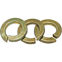 Split Lock Washer, 5/8", Yellow Zinc Cam Industrial