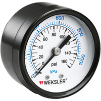Dry Pressure Gauge, 1-1/2" , 0 - 160 psi, Back Mount, Analogue Cam Industrial