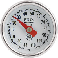 Thermom&egrave;tre &agrave; cadran 1 po/2,5 cm °C seulement avec manchon d'&eacute;talonnage, Contact, Analogique, 0,4-230°F (-18-110°C) Cam Industrial