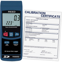 Thermo-an&eacute;mom&egrave;tre avec certificat de calibration, Enregistrement des donn&eacute;es, Gamme de v&eacute;locit&eacute; d'air de 0,4 - 30 m/sec Cam Industrial