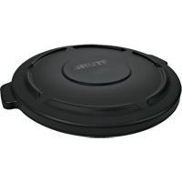 Brute&reg; 44-Gallon Lids, Flat Lid, Plastic/Polyethylene, Fits Container Size: 24" Dia. Cam Industrial