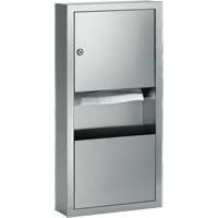 Combination Towel Dispenser with Waste Receptacle, Manual, 14" W x 4" D x 28" H Cam Industrial