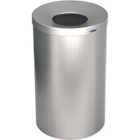 Lobby Waste Receptacle, Stainless Steel, 33 US gal. Cam Industrial