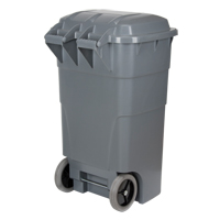 Roll Out Garbage Bin, Polyethylene, 65 US gal. Cam Industrial