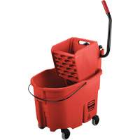 WaveBrake&reg; Mop Bucket & Wringer Combo Pack, Side Press, 8.75 US Gal.(35 Quart), Red Cam Industrial