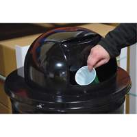 Drum Waste Disposal Top, Dome Lid, Metal, Fits Container Size: 23-1/2" Dia. Cam Industrial