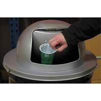 Drum Waste Disposal Top, Dome Lid, Metal, Fits Container Size: 23-1/2" Dia. Cam Industrial