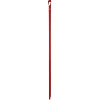 Ultra Hygiene Handle, Broom/Scraper/Squeegee, Red, Ergonomic, 59" L Cam Industrial
